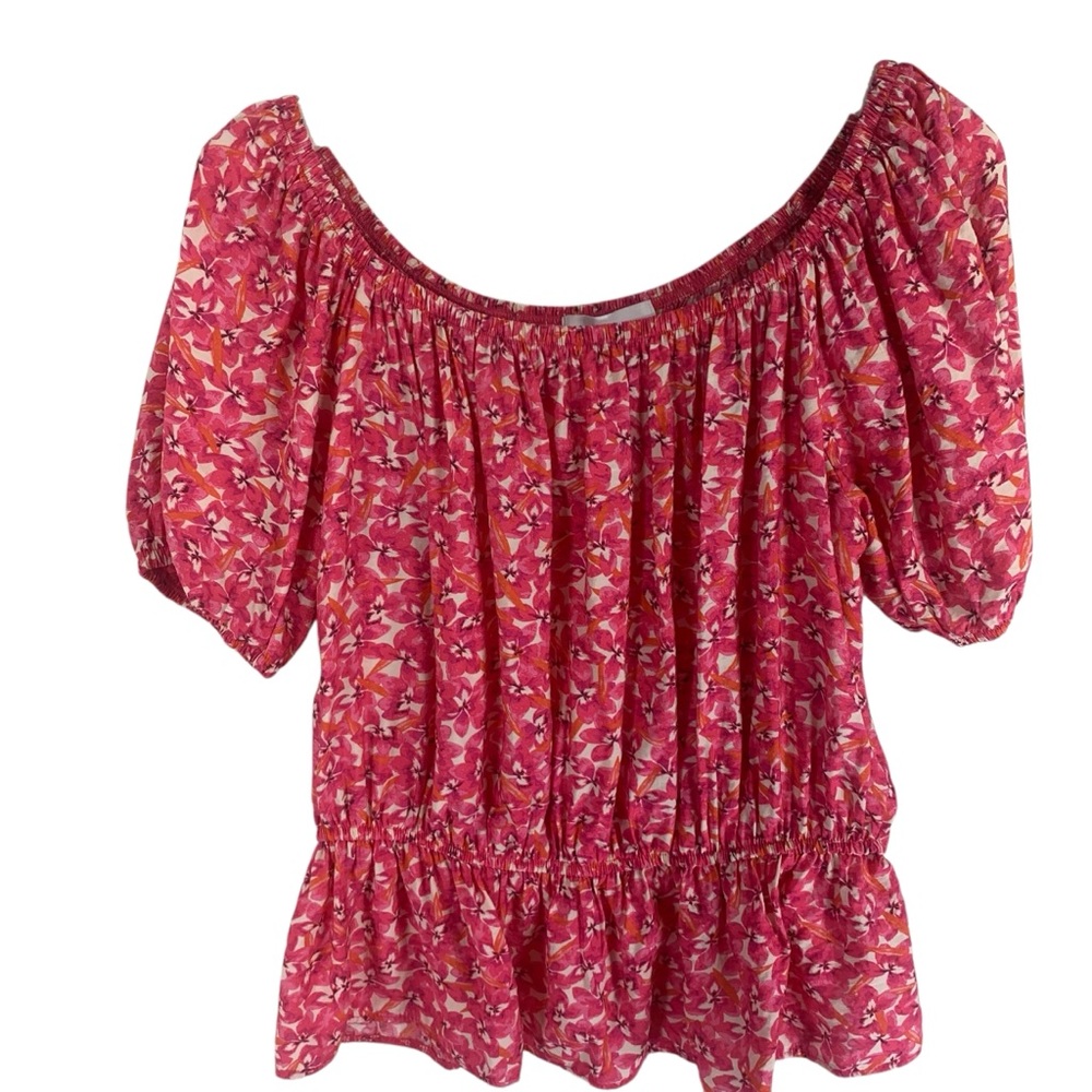 BASIC CONCEPT Floral Pink Women's Top size large